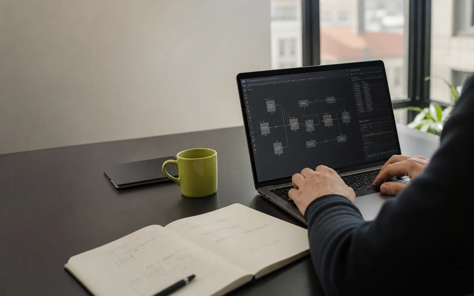 Conception d’une architecture applicative sur ordinateur et carnet de travail